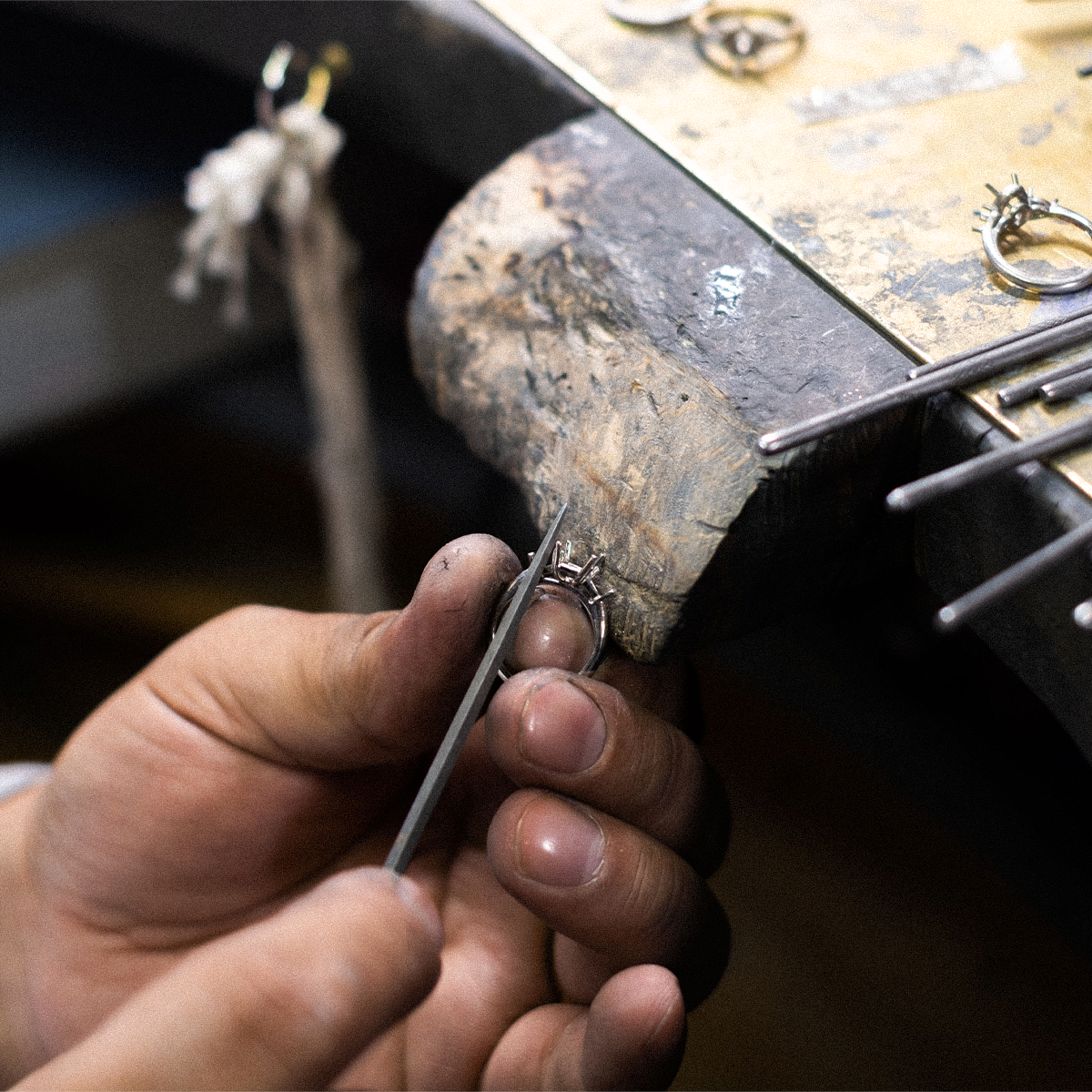 Bespoke ring being made in the Dimond London studio.